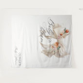 ベビーイン開花ホワイトボウフローラベビーシャワー タペストリー (正面(横))