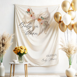 ベビーイン開花ホワイトボウフローラベビーシャワー タペストリー