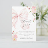 ベビーイン開花ボウピンクサンキューカード 招待状 (スタンド正面)