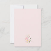 ベビーイン開花ボウピンクサンキューカード 招待状 (裏面)