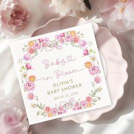 ベビーイン開花ボウフローラベビーシャワー スタンダードカクテルナプキン