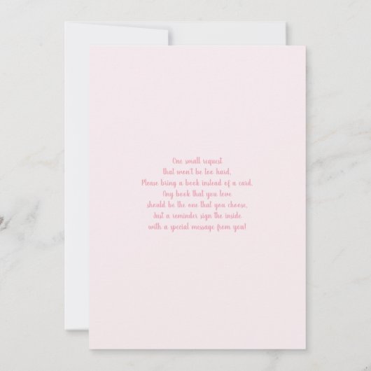 ベビーイン開花ボウベイビーシャワーガール 招待状 (裏面)