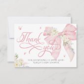 ベビーイン開花ボウベビーシャワーサンキューカード カード (正面)