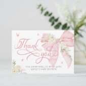 ベビーイン開花ボウベビーシャワーサンキューカード カード (スタンド正面)