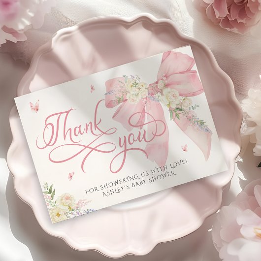 ベビーイン開花ボウベビーシャワーサンキューカード カード