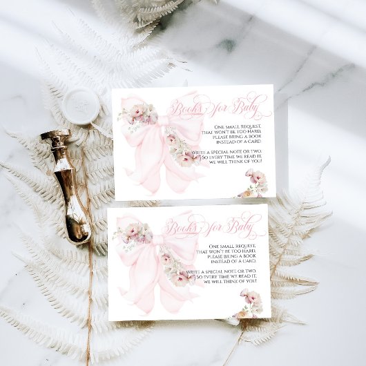 ベビーイン開花ボウ春ガーデンガールベビーシャワー エンクロージャーカード