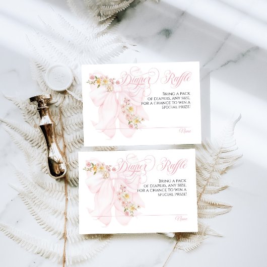 ベビーイン開花ボウ春ガーデンガールベビーシャワー エンクロージャーカード