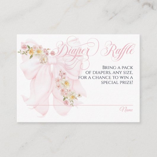 ベビーイン開花ボウ春ガーデンガールベビーシャワー エンクロージャーカード (正面)