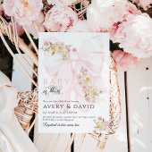 ベビーイン開花ボウ春ガーデンガールベビーシャワー 招待状