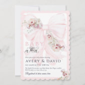 ベビーイン開花ボウ春ガーデンガールベビーシャワー 招待状 (正面)