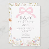 ベビーイン開花ボウ赤ちゃんシャワー招待状 招待状 (正面/裏面)