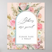 ベビーイン開花ボヘミアンフローラベビーは甘いサイン ポスター (正面)