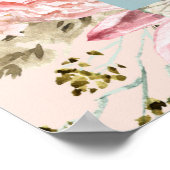 ベビーイン開花ボヘミアンフローラベビーシャワー招待状 ポスター (角)