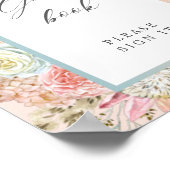 ベビーイン開花ボヘミアンベビーシャワーゲストブックサイン ポスター (角)