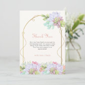 ベビーイン開花ボホアーチカボスベビーシャワー サンキューカード (スタンド正面)