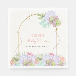 ベビーイン開花ボホアーチカボスベビーシャワー スタンダードランチョンナプキン