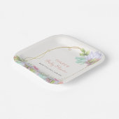 ベビーイン開花ボホアーチカボスベビーシャワー ペーパープレート (傾斜あり)