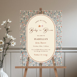 ベビーイン開花ボホシックフローラガーデンパーティーシャワー アクリルサイン