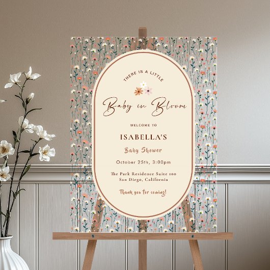 ベビーイン開花ボホシックフローラガーデンパーティーシャワー アクリルサイン