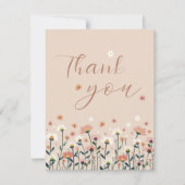 ベビーイン開花ボホシックフローラガーデンパーティーシャワー サンキューカード (正面)