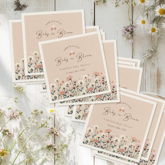 ベビーイン開花ボホシックフローラガーデンパーティーシャワー スタンダードカクテルナプキン