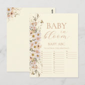 ベビーイン開花ボホニュートラルベビーシャワーゲーム ポストカード (正面/裏面)