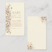 ベビーイン開花ボホニュートラルベビーシャワー、おむつ エンクロージャーカード (正面/裏面)