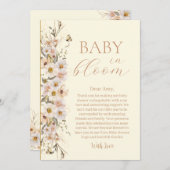 ベビーイン開花ボホニュートラルベビーシャワー サンキューカード (正面/裏面)