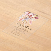 ベビーイン開花ボホパンパスグラスシャワー アクリル招待状 (レイダウン)