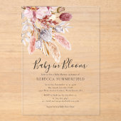ベビーイン開花ボホパンパスグラスシャワー アクリル招待状 (正面)