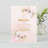 ベビーイン開花ボホパンパスグラスベイビーシャワー 招待状 (スタンド正面)