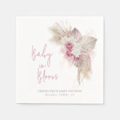 ベビーイン開花ボホピンクローゼベビーシャワー スタンダードカクテルナプキン (正面)
