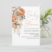 ベビーイン開花ボホフローラベビーシャワー招待状 招待状 (スタンド正面)