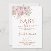 ベビーイン開花ボホベイビーシャワーガール招待状 招待状 (正面)