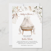 ベビーイン開花ボホベイビーシャワー招待状パンパスフローラ 招待状 (正面)