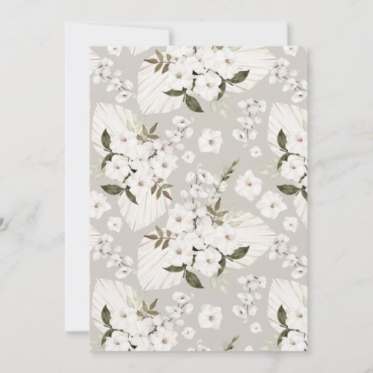 ベビーイン開花ボホベイビーシャワー招待状パンパスフローラ 招待状 (裏面)