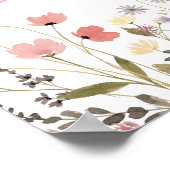 ベビーイン開花ボホワイルドフラワーベビーシャワーウェルカム ポスター (角)