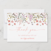 ベビーイン開花ボホワイルドフラワーベビーシャワー サンキューカード (正面)