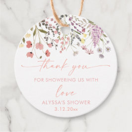 ベビーイン開花ボホワイルドフラワーベビーシャワー フェイバータグ