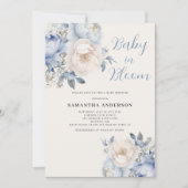 ベビーイン開花ボーイブルーフローラシャワー招待状 招待状 (正面)
