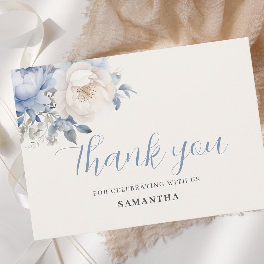 ベビーイン開花ボーイブルーフローラ サンキューカード