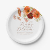ベビーイン開花ボー秋フローラカスタムベビーシャワー ペーパープレート (正面)