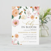 ベビーイン開花ポピー花シャワー招待状 招待状 (スタンド正面)