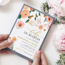 ベビーイン開花ポピー花シャワー招待状