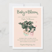 ベビーイン開花マザー&ベビーガール鉢植え 招待状 (正面)