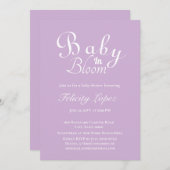 ベビーイン開花モダンパープル 招待状 (正面/裏面)