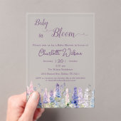 ベビーイン開花ルカラフルピン花ベビーシャワー アクリル招待状 (インサイチュ (ポータブル))