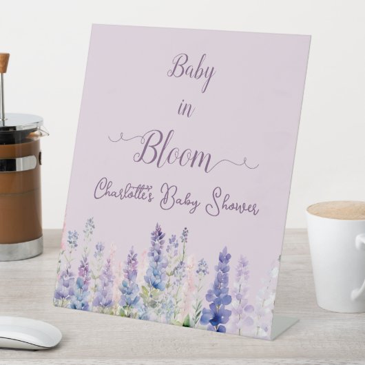 ベビーイン開花ルカラフルピン花ベビーシャワー 台座サイン (インサイチュ)