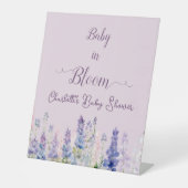 ベビーイン開花ルカラフルピン花ベビーシャワー 台座サイン (正面)