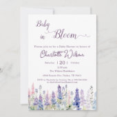 ベビーイン開花ルカラフルピン花ベビーシャワー 招待状 (正面)
